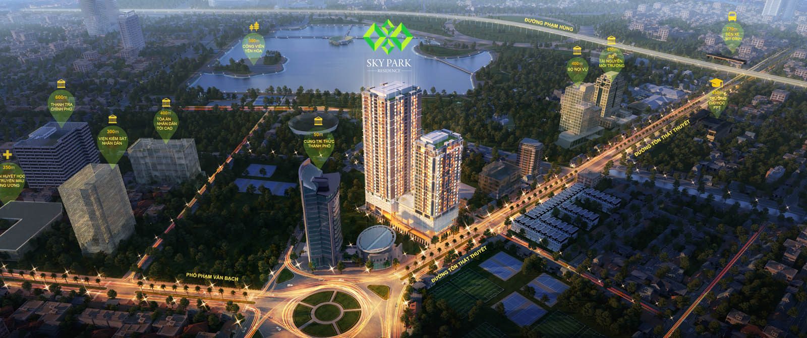 Cho thuê căn hộ chung cư Sky Park Residence - số 3 Tôn Thất Thuyết